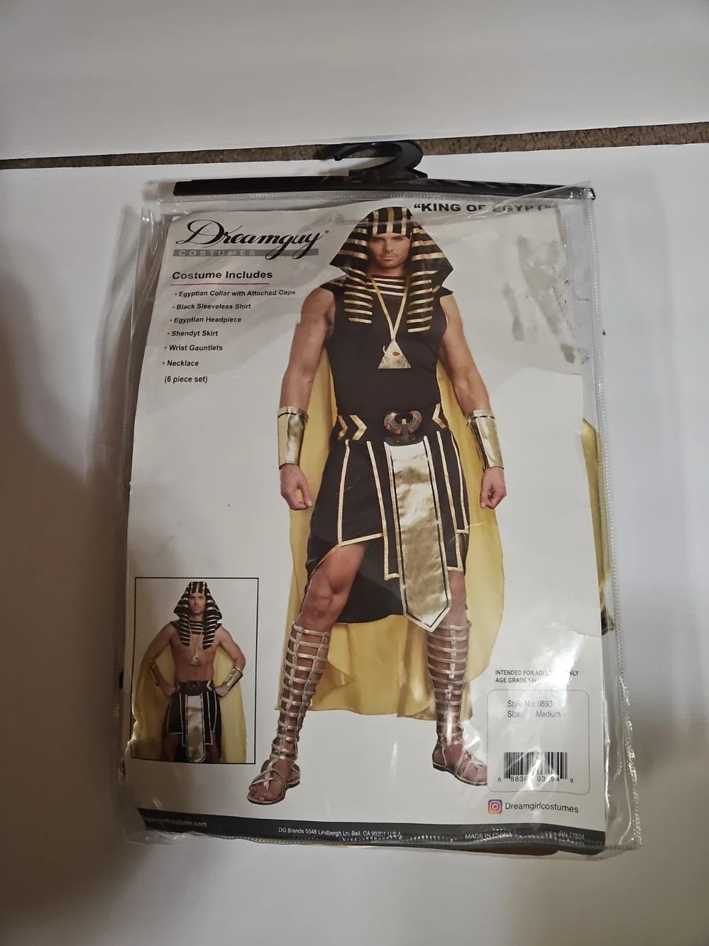 King Of Egypt Costume New, Size M